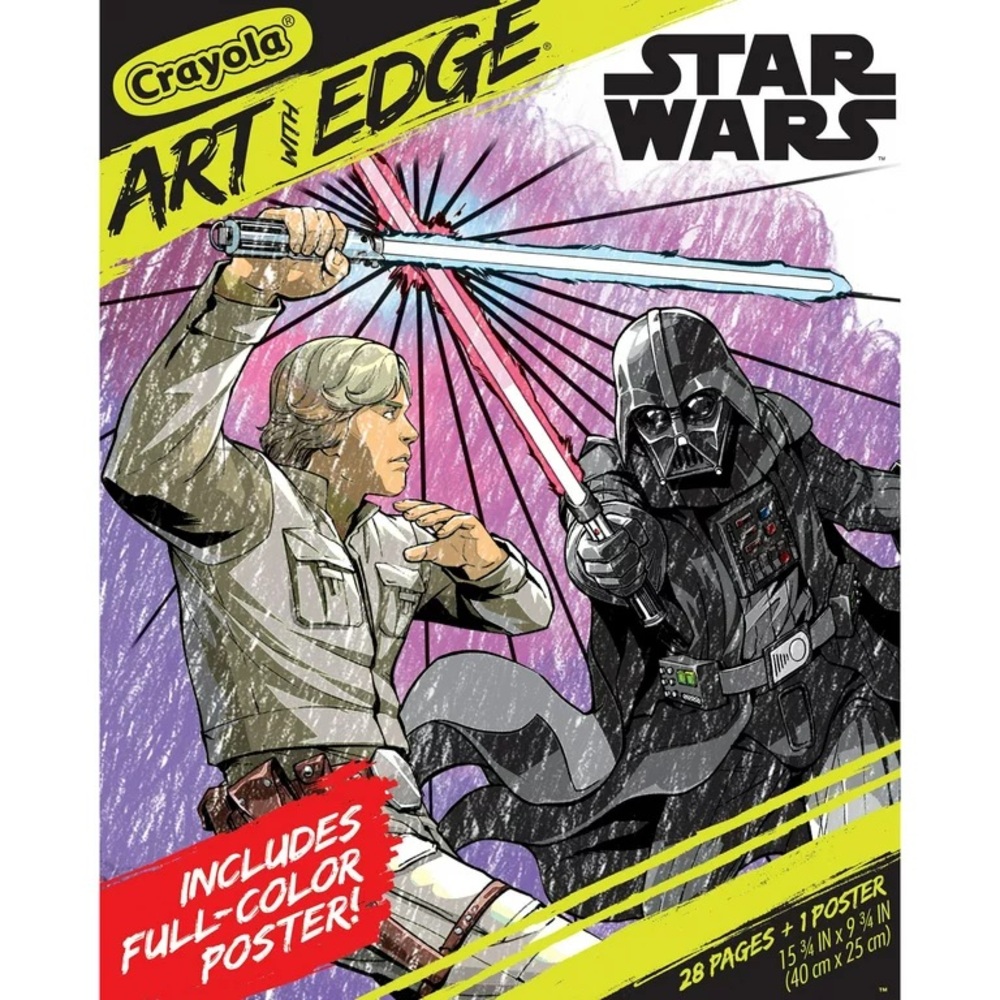 🆕 Crayola Art With Edge Star Wars 28 Page Coloring Book With Poster - Sealed